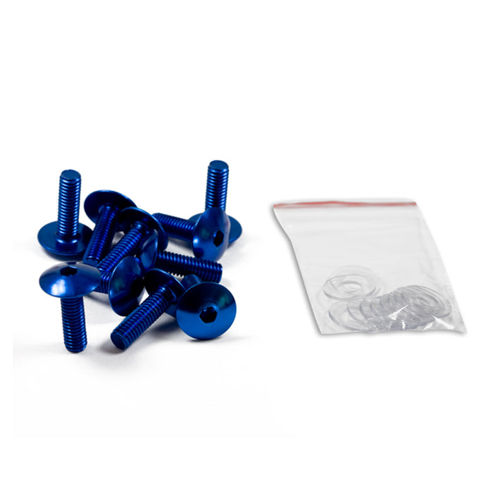 Verkleidungsschrauben Set M6 x 20 mm blau, Linsenkopf, Innensechskant