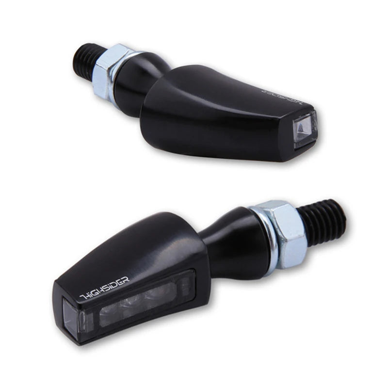 LED-Blinker Paar Highsider Pro Flight schwarz, Getönt, M8, E-geprüft, 12V/1,6W