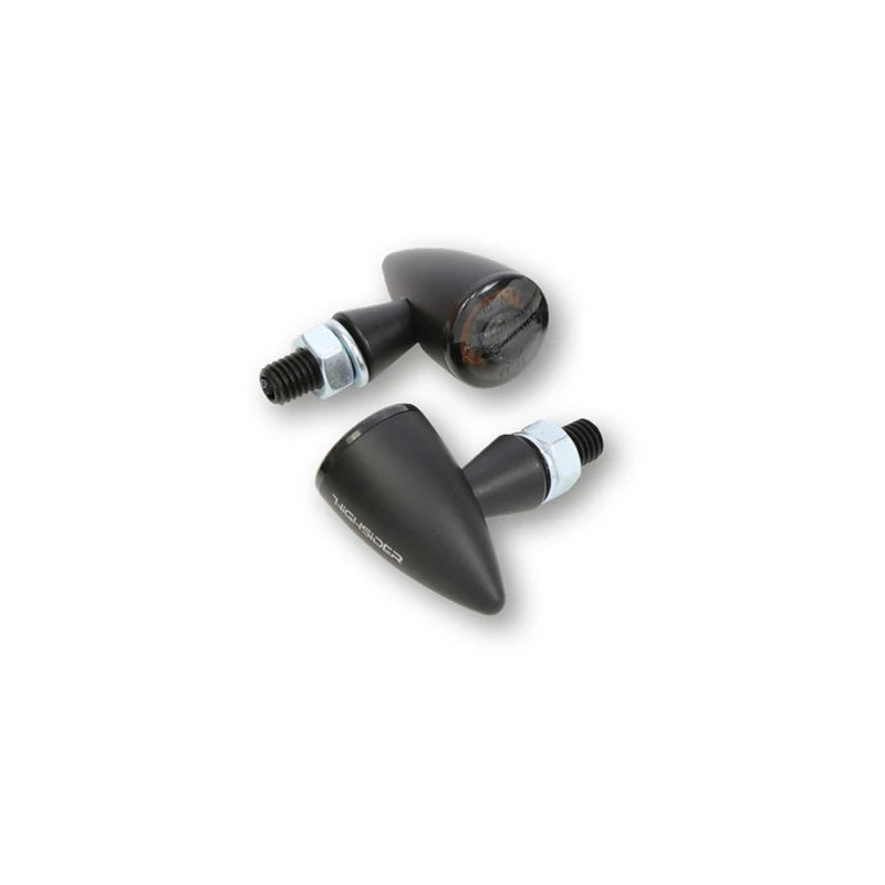 LED-Blinker Paar Highsider Montana Bullet schwarz, Getönt, M8, E-geprüft, 12V/3W
