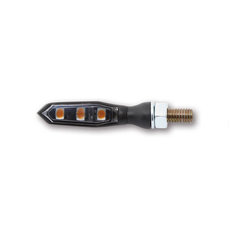 LED-Blinker Paar Highsider Pro Sonic-X1 schwarz, Getönt, M8, E-geprüft, 12V/2W