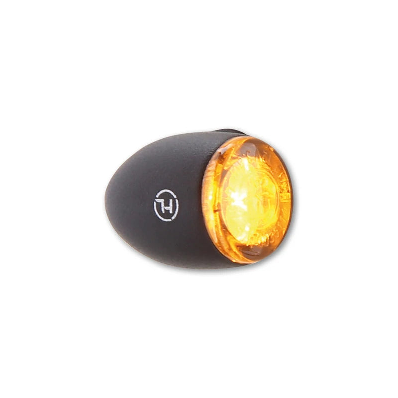 LED-Blinker Paar Highsider Proton Two schwarz, Getönt, M8, E-geprüft, 12V/3,8W