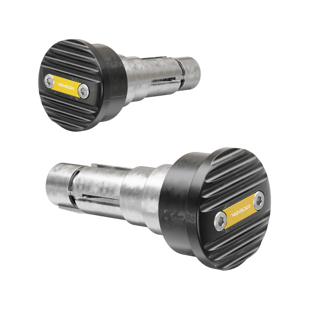 Lenkerenden Highsider Pro Wave mit Spiegelaufnahme, Gold, Klemmbereich 12-22 mm