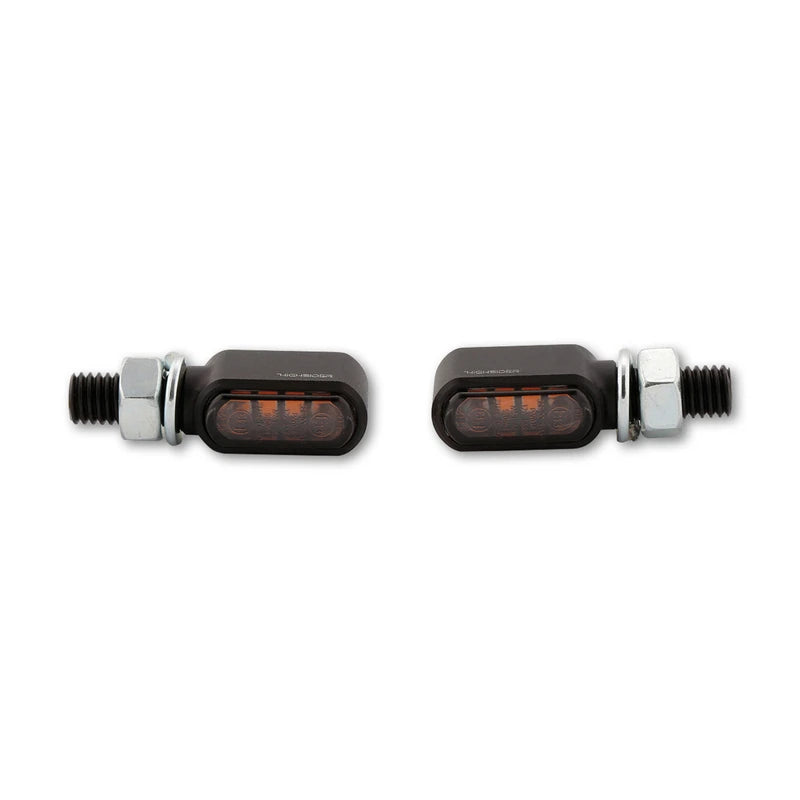 LED-Blinker Paar Highsider Little Bronx schwarz, Getönt, M8, E-geprüft, 12V/1,2W