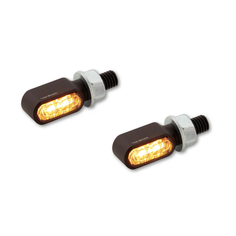 LED-Blinker mit Positionslicht Highsider Pro Little Bronx, Schwarz, Getönt
