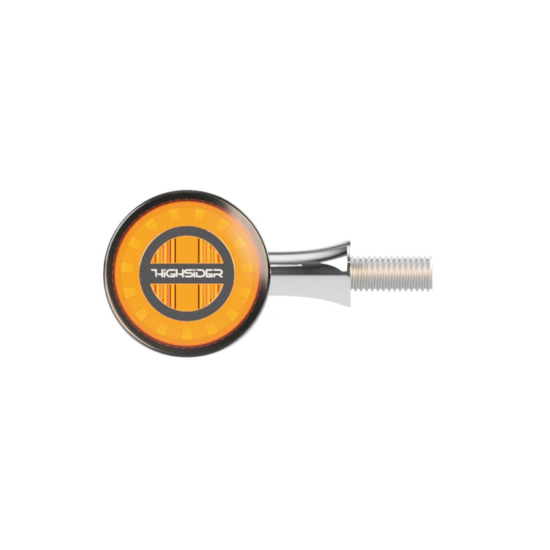 LED-Blinker Paar Highsider Rocket Bullet chrom, Getönt, E-geprüft, 12V/2,7W