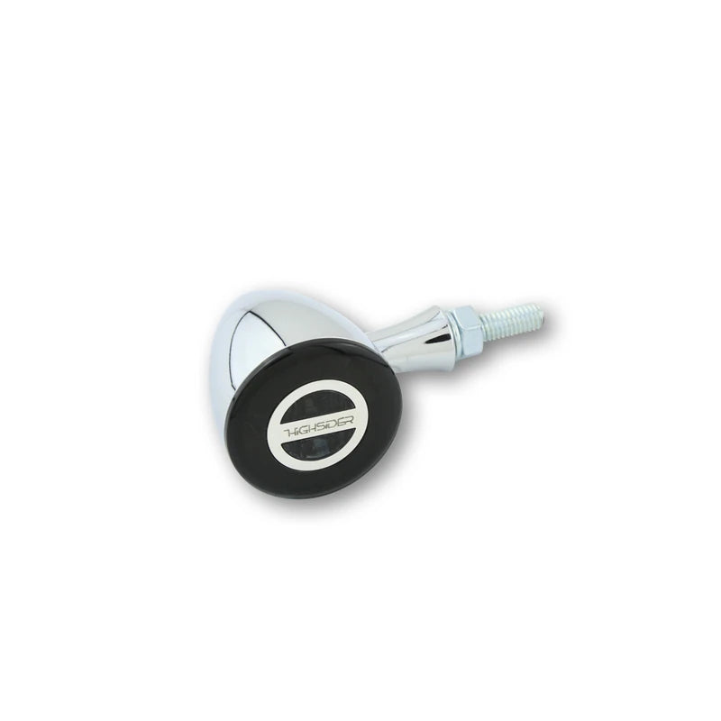 LED-Blinker mit Positionslicht Highsider Rocket Bullet 2in1 chrom, E-geprüft
