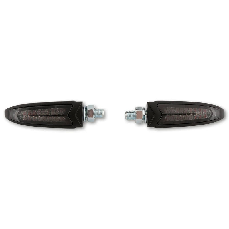 LED Blinker HIGHSIDER Pro Arc mit Rück- & Bremslicht, Schwarz, Getönt