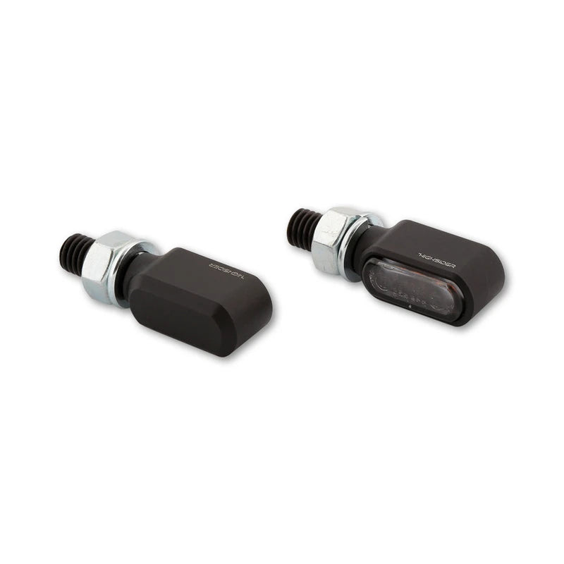 LED Blinker HIGHSIDER Pro Little Bronx mit Rück- & Bremslicht, Schwarz, Getönt