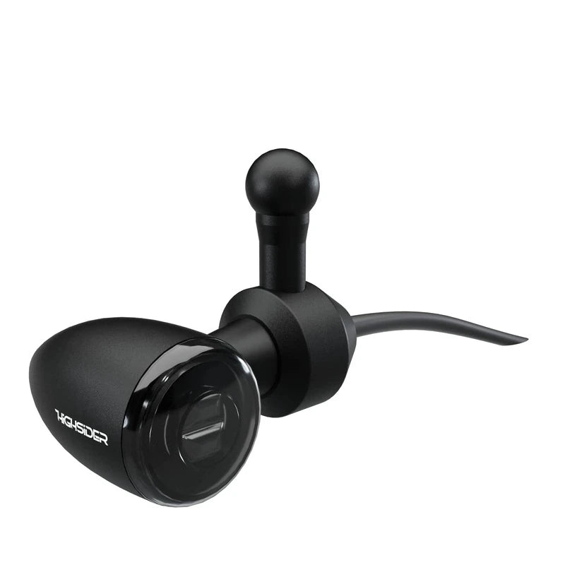 Blinkeradapter Paar Highsider Pro vorne, Schwarz, für Harley-Davidson Modelle