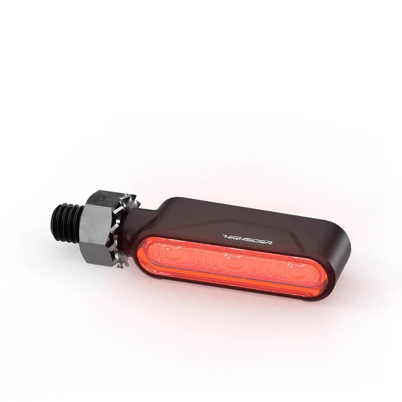 LED Blinker HIGHSIDER Pro Ventura-Trek mit Rück- & Bremslicht, Schwarz, Getönt
