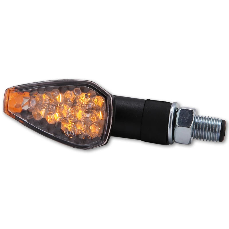 LED-Blinker Paar Highsider Smart Peak, Kurz, Schwarz, Klar, M10, E-geprüft, 12V/2W