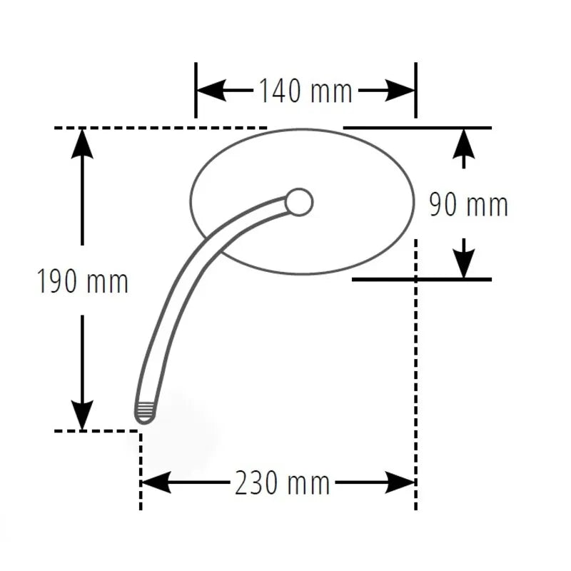 Lenkerspiegel Paar Highsider Universal schwarz, ABS & Alu, E-geprüft, M10x1.25