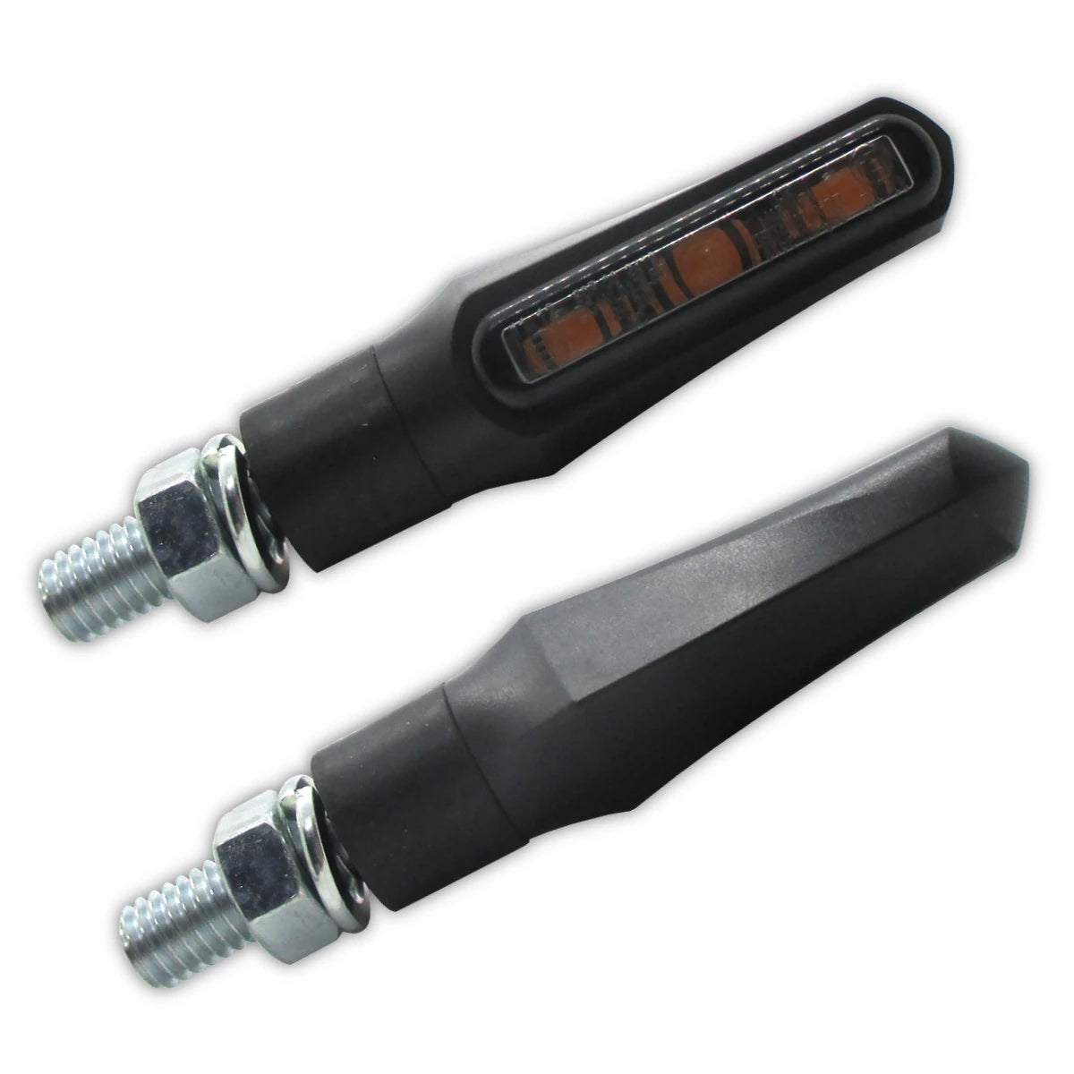 LED-Blinker Paar Highsider Shorty-Fin schwarz, Getönt, M8, E-geprüft, 12V/2W