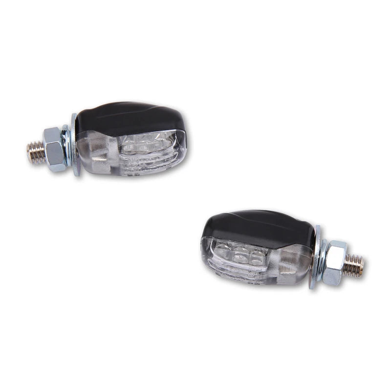 LED-Blinker Paar Highsider Smart Picco schwarz, Klar, M6, E-geprüft, 12V/0,4W