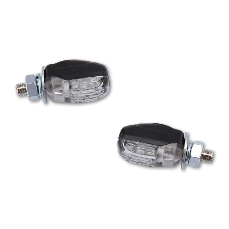 LED-Blinker Highsider Smart Picco, Schwarz, Glas Klar, E-geprüft für hinten