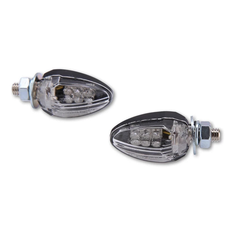 LED-Blinker Paar Highsider Smart Drop schwarz, Klar, M6, E-geprüft, 12V/0,6W