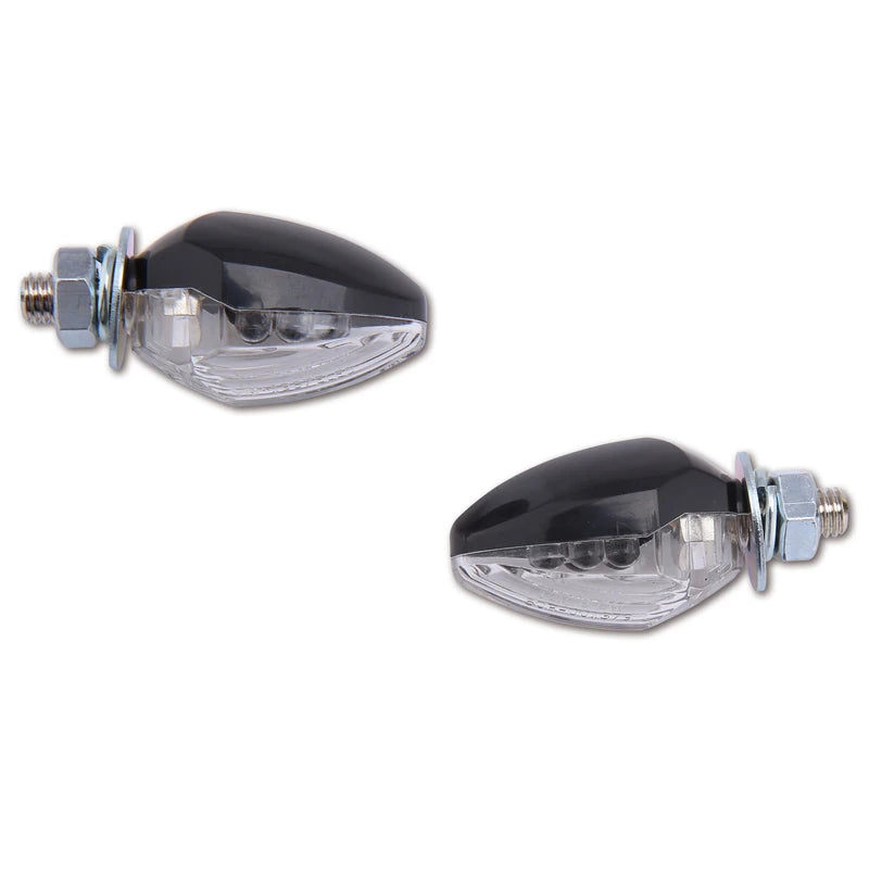 LED-Blinker Paar Highsider Smart Drop schwarz, Klar, M6, E-geprüft, 12V/0,6W