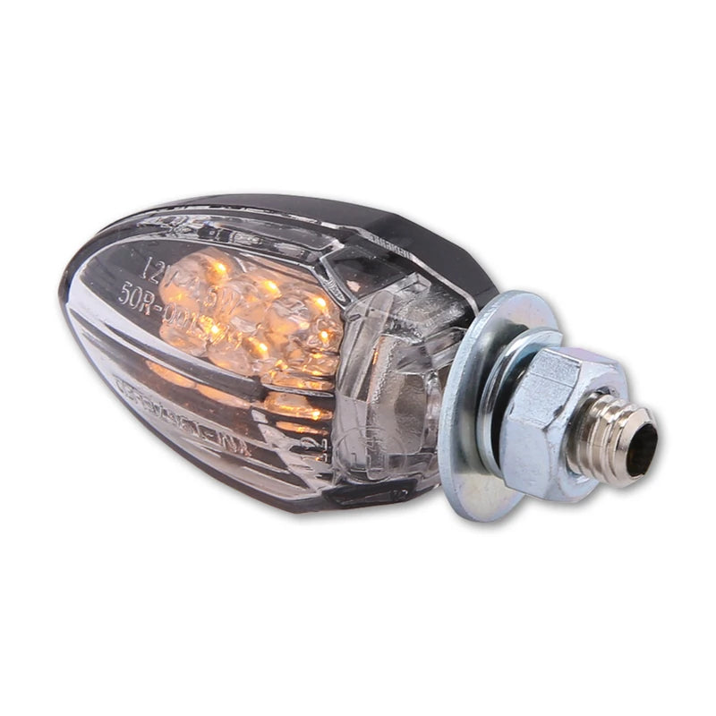 LED-Blinker Paar Highsider Smart Drop schwarz, Klar, M6, E-geprüft, 12V/0,6W