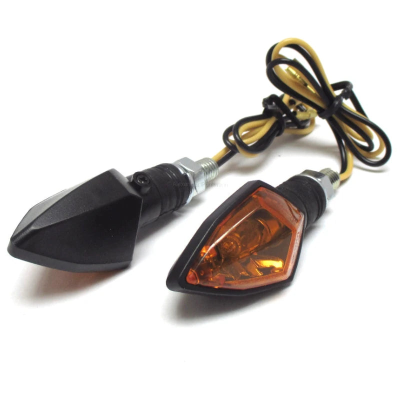 Blinker Highsider Smart Rock, Schwarz, Gelbes Glas, E-geprüft, M8, 12V/6W