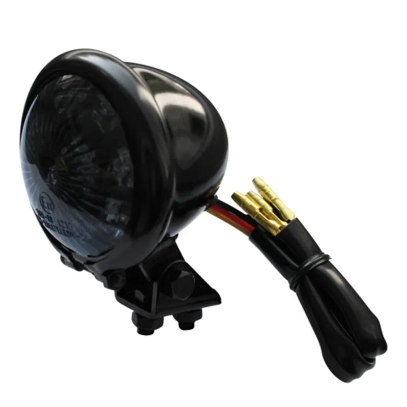 LED-Rücklicht Highsider Bates-Style schwarz, Getönt, Ø57 mm, E-geprüft, 12V/0,3W