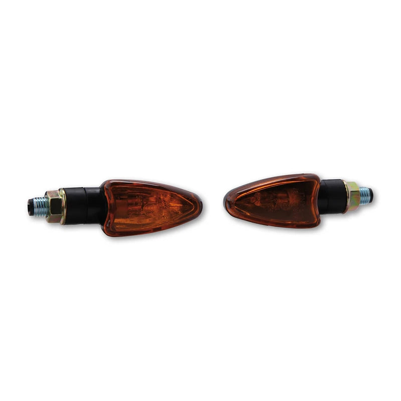 Blinker Highsider Smart Arrow kurz, Schwarz, Glas Orange, E-geprüft, 12V/21W