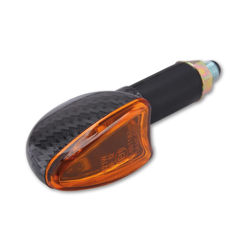 Blinker Highsider Smart Arrow lang, Carbon, Glas Orange, E-geprüft, 12V/21W