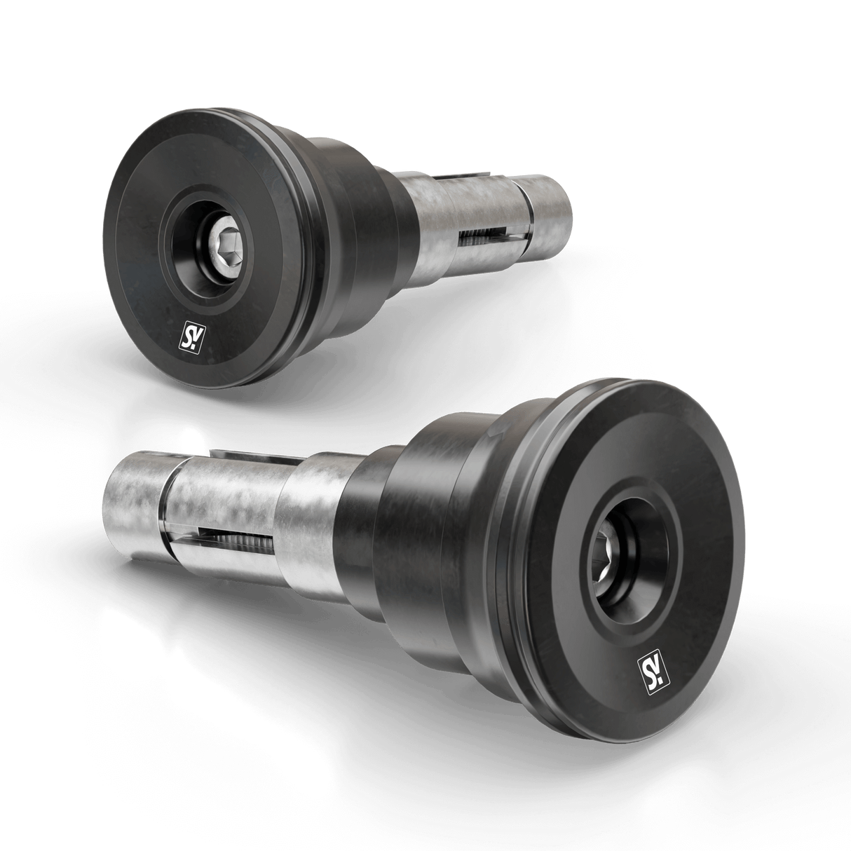 Lenkerenden Highsider Circula-LS mit Spiegelaufnahme, Schwarz, Klemmung 12-22 mm
