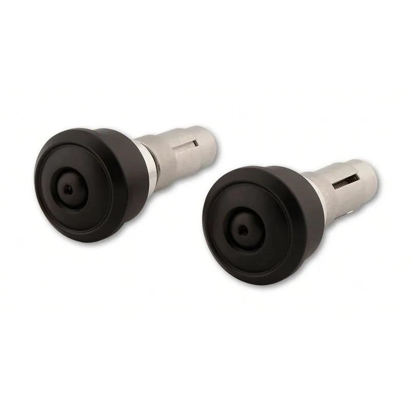 Lenkerenden Highsider Retro mit Spiegelaufnahme, Schwarz, Klemmung 12-22 mm