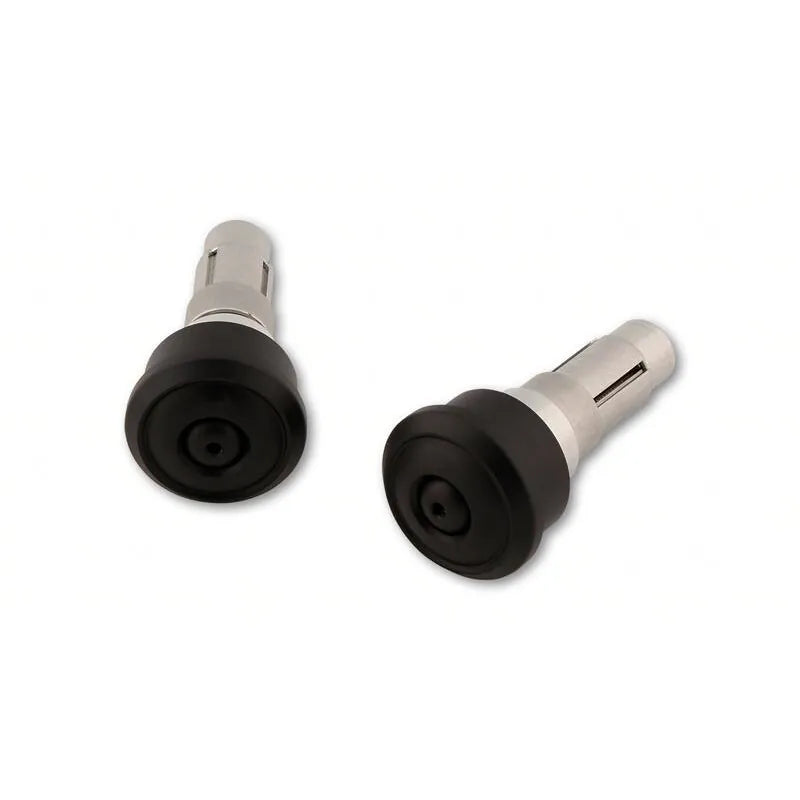 Lenkerenden Highsider Retro mit Spiegelaufnahme, Schwarz, Klemmung 12-22 mm