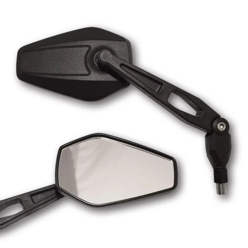 Lenkerspiegel Paar Highsider Booster 2 schwarz, Kunststoff, E-geprüft, M10x1.25