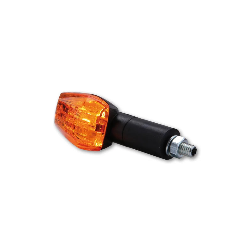 Blinker Highsider Smart Imola 1 lang, Schwarz, Glas Orange, E-geprüft, 12V/21W