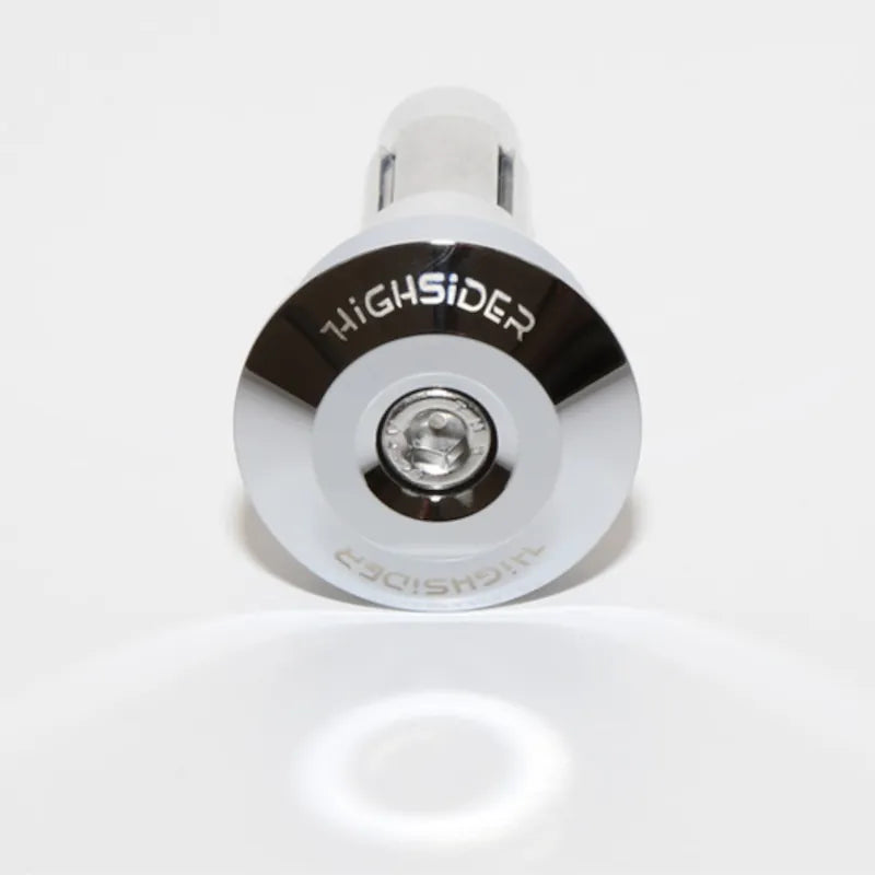 Lenkerenden Highsider Dot mit Spiegelaufnahme, Chrom, Klemmung 12-22 mm