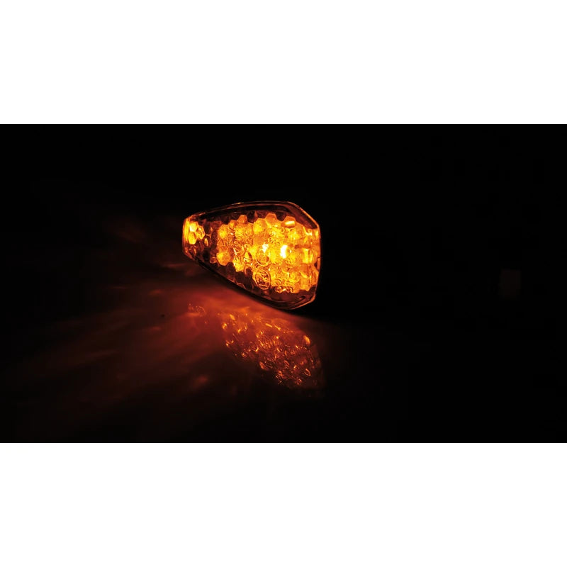 LED-Blinker Paar Highsider Smart Peak, Lang, Schwarz, Klar, M10, E-geprüft, 12V/2W
