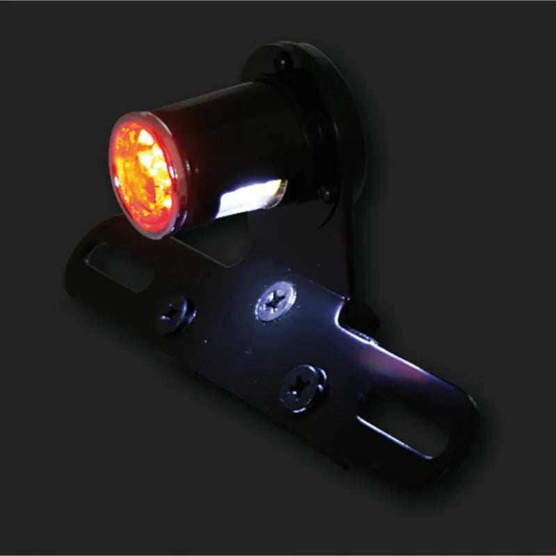 LED-Rücklicht mit Kennzeichenhalter Highsider Smart Old School Typ 5, Glas Rot