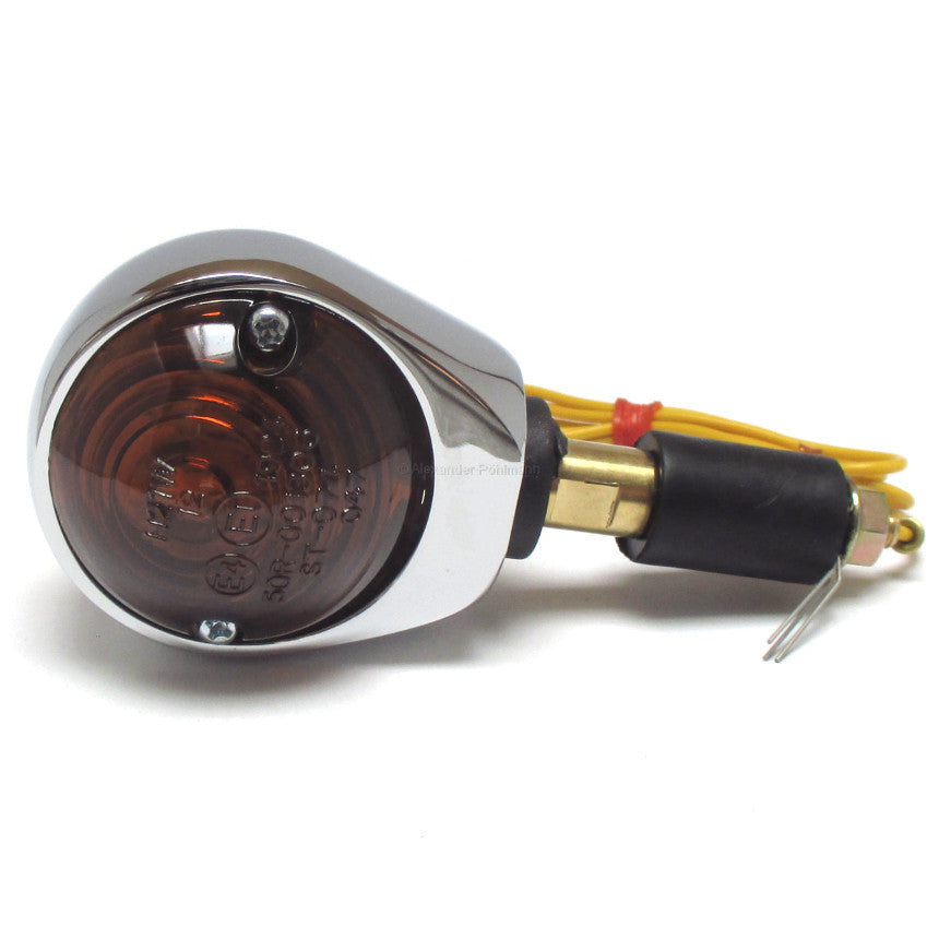 Lenkerendenblinker Progress-Line Ochsenaugen chrom, getöntes Glas, E-geprüft