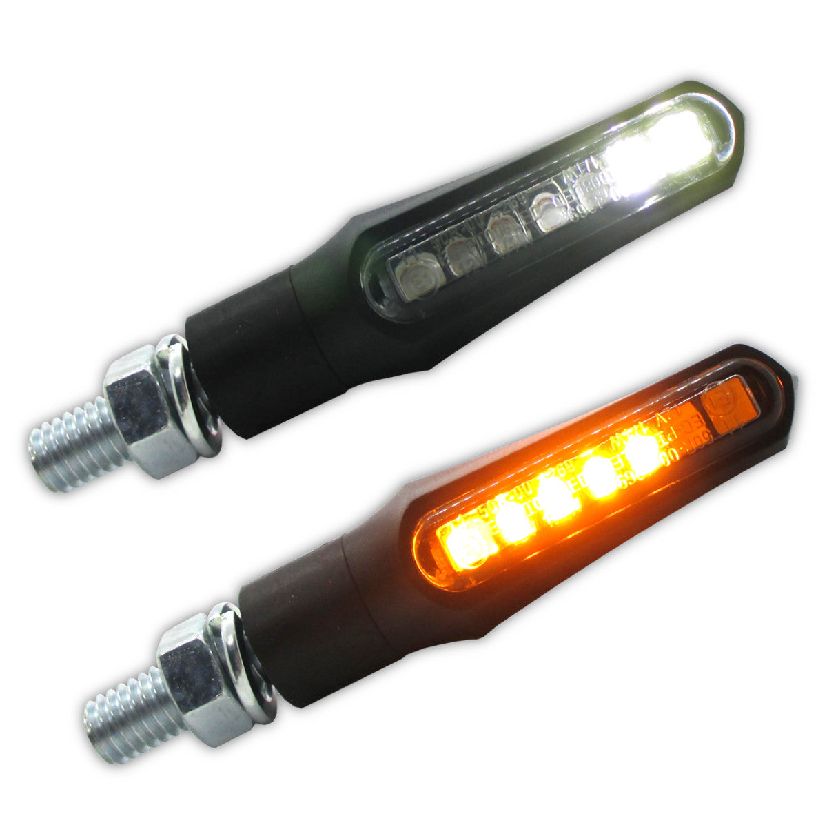 LED Blinker Highsider Smart Shorty Fin mit Positionslicht, Getönt, E-geprüft