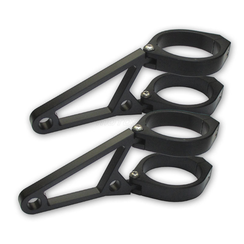 Lampenhalter Set Progress-Line, Mattschwarz, Alu, Mit Blinkeraufnahme