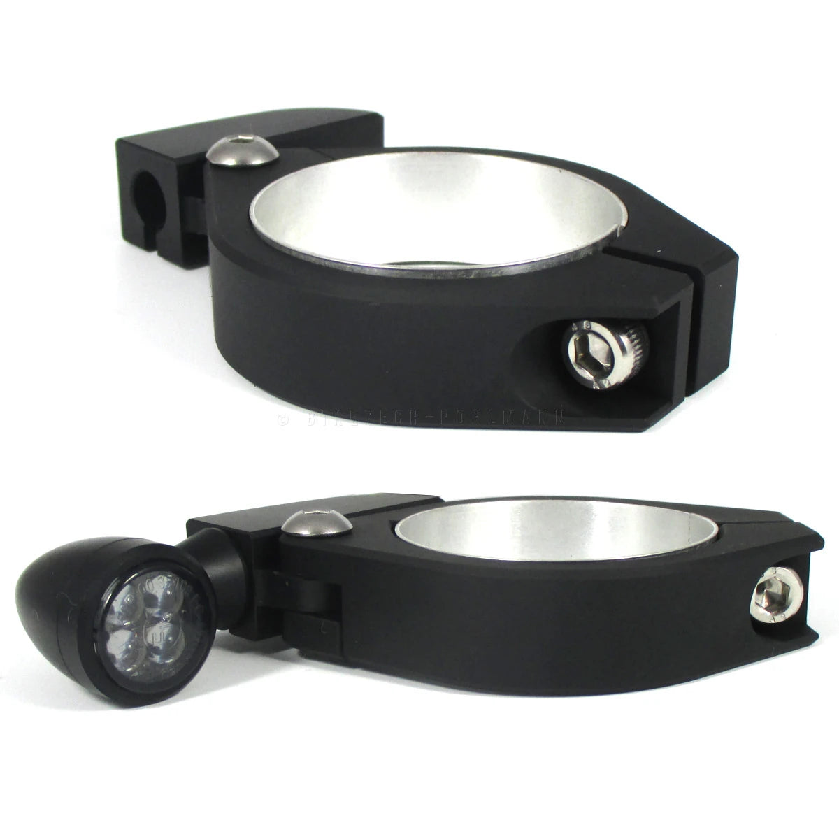 Blinkerhalter Set Progress Line, Mattschwarz, Alu, für M8 Blinker