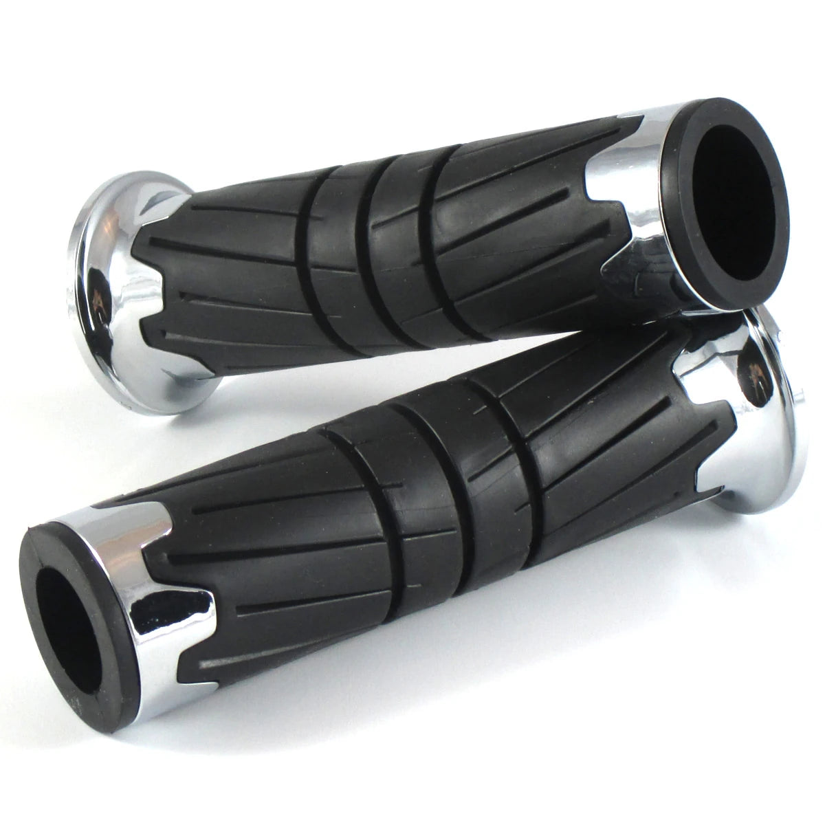 Lenkergriffe GLOSSY, Chrom, 7/8 Zoll (22,2 mm), 125 mm, Gummi, ABS