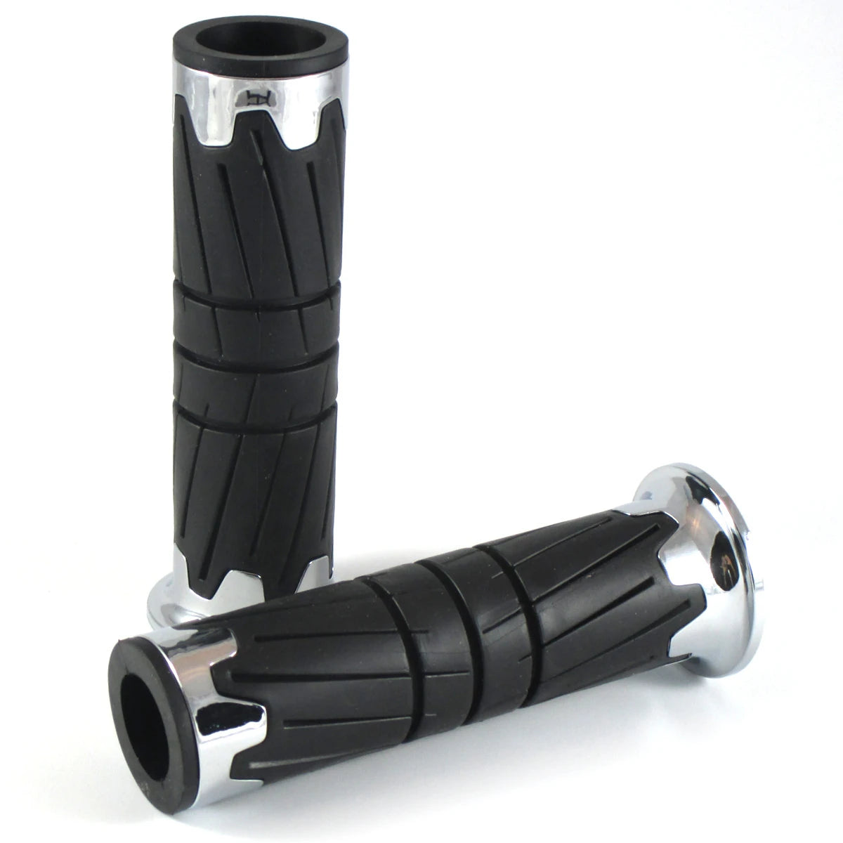 Lenkergriffe GLOSSY, Chrom, 7/8 Zoll (22,2 mm), 125 mm, Gummi, ABS