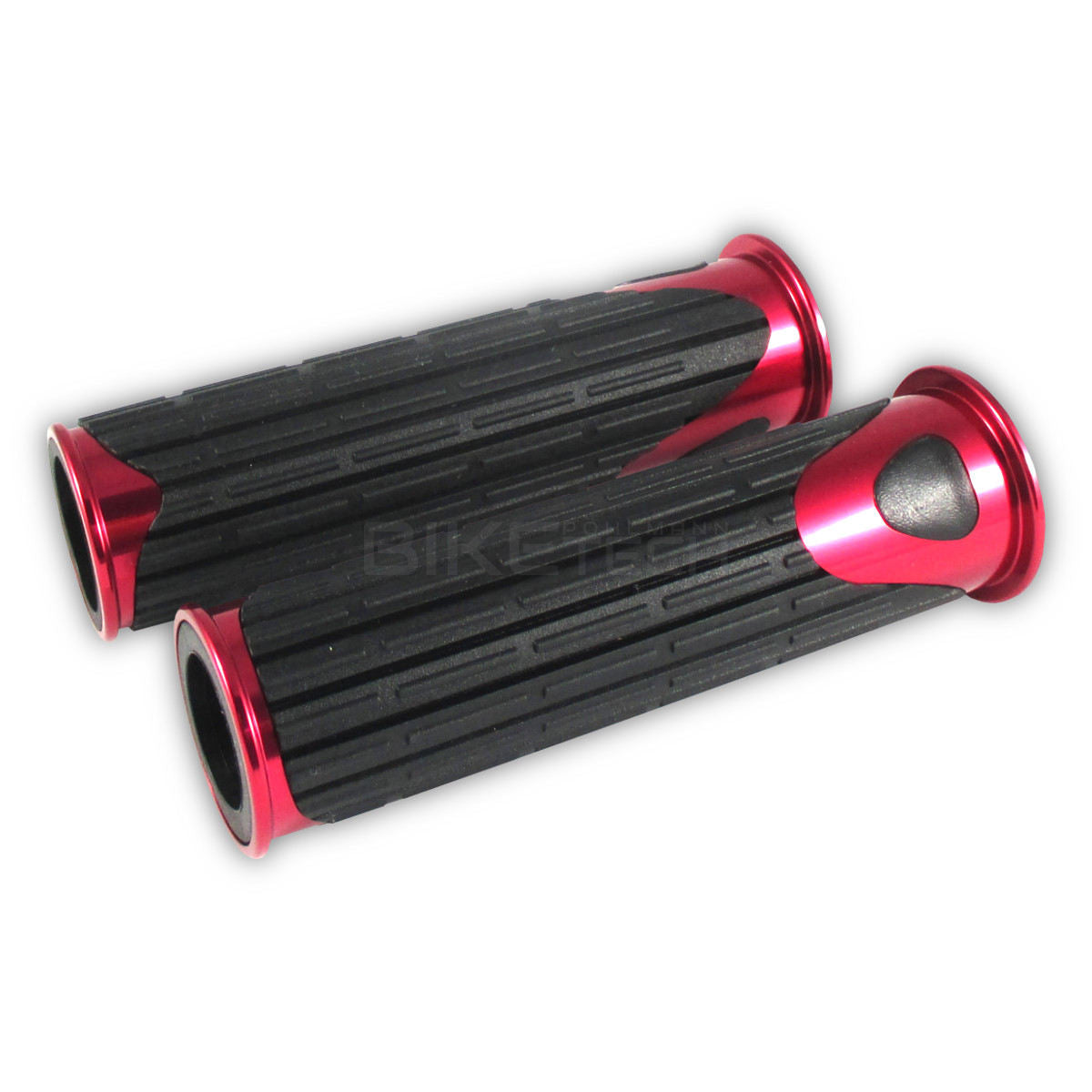 Lenkergriffe D-VERSION, rot, 7/8 Zoll (22,2 mm), 125 mm, Gummi, Alu