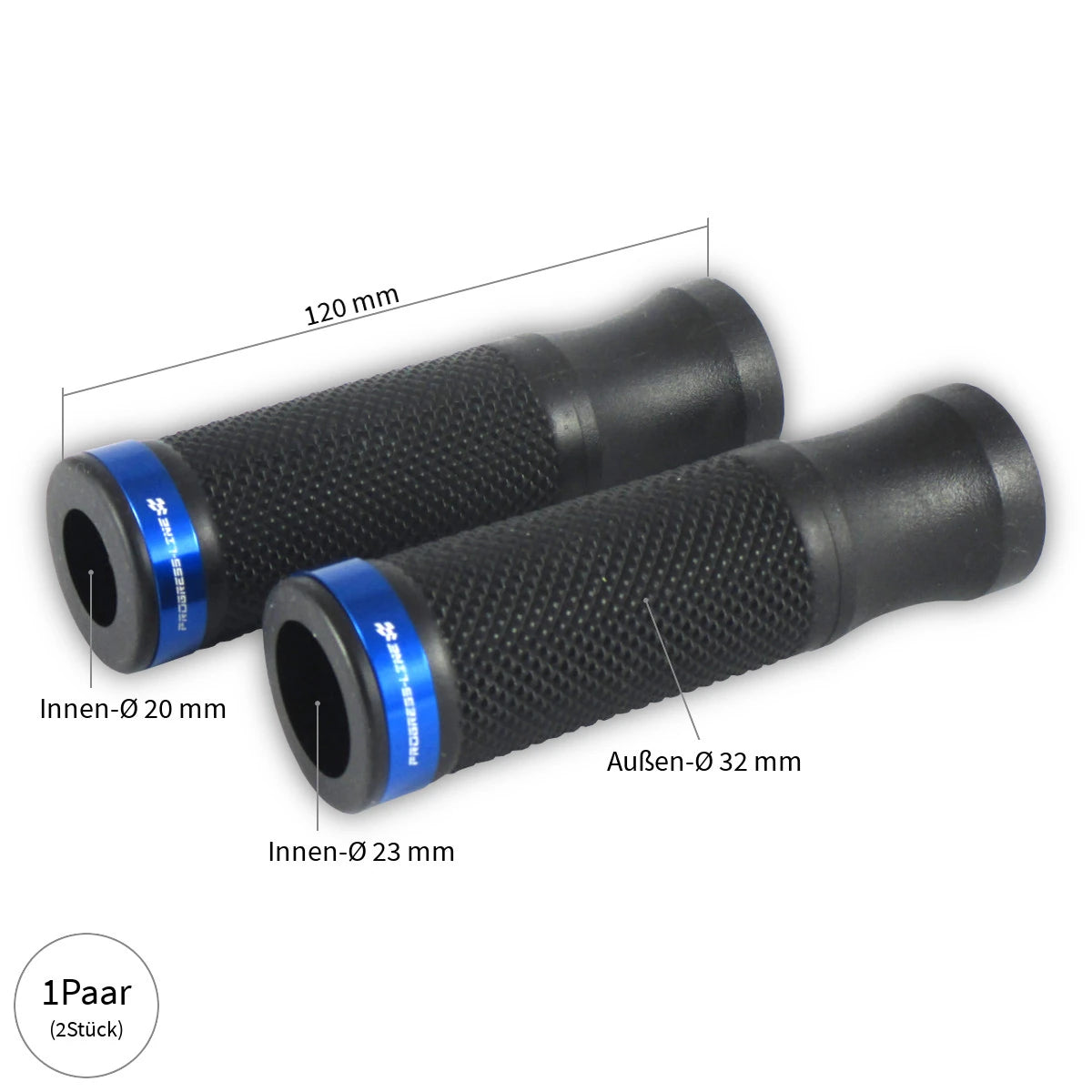 Lenkergriffe SELECT 1, 7/8 Zoll (22,2 mm), 120 mm, Gummi, Alu, blau