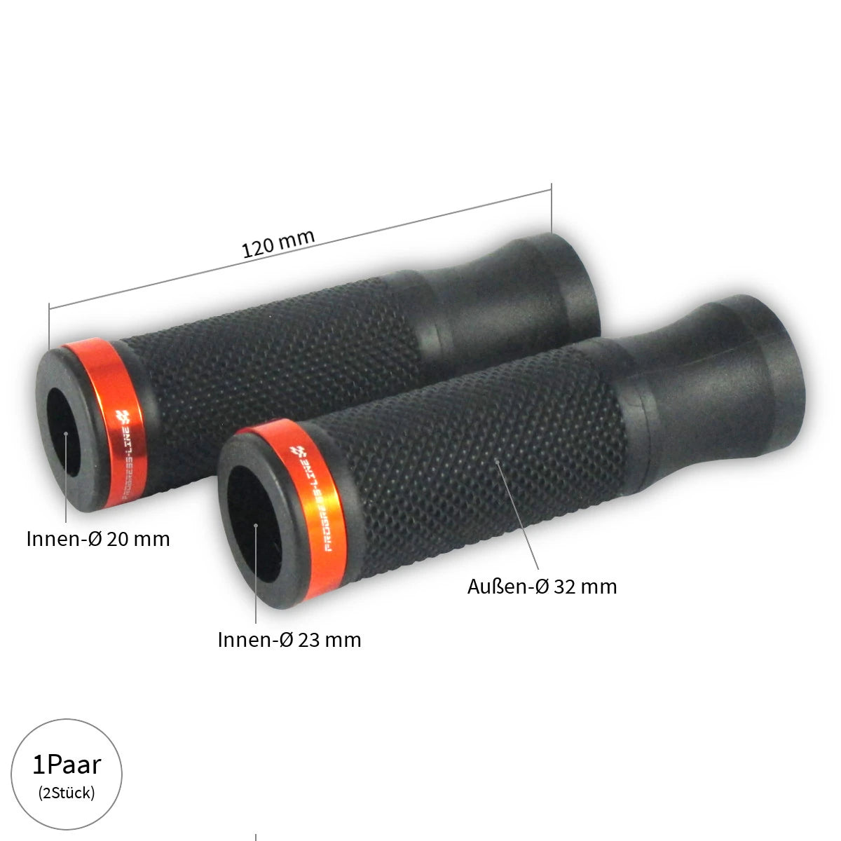 Lenkergriffe SELECT 1, 7/8 Zoll (22,2 mm), 120 mm, Gummi, Alu, orange