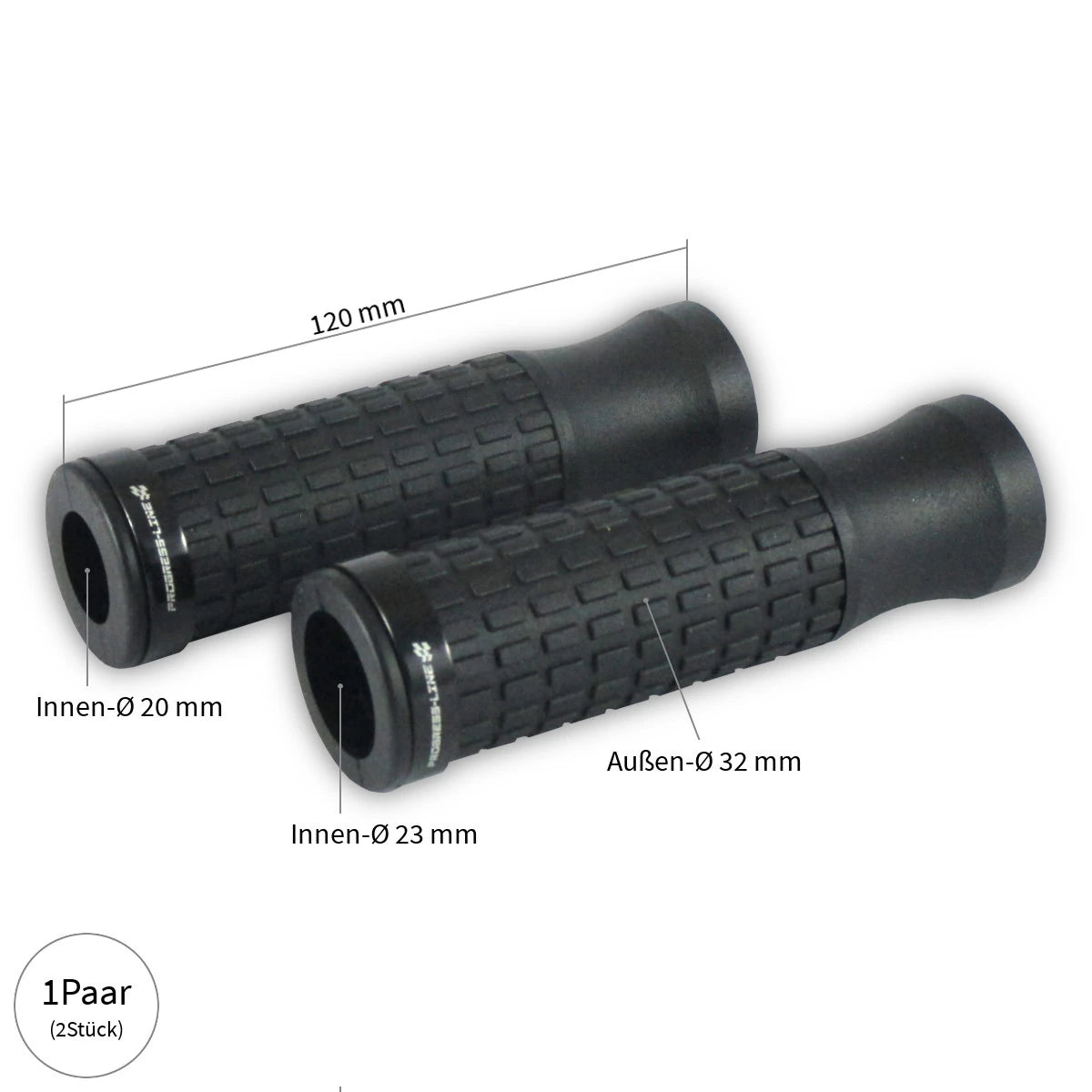 Lenkergriffe SELECT 2, Schwarz, 7/8 Zoll (22,2 mm), 120 mm, Gummi, Alu