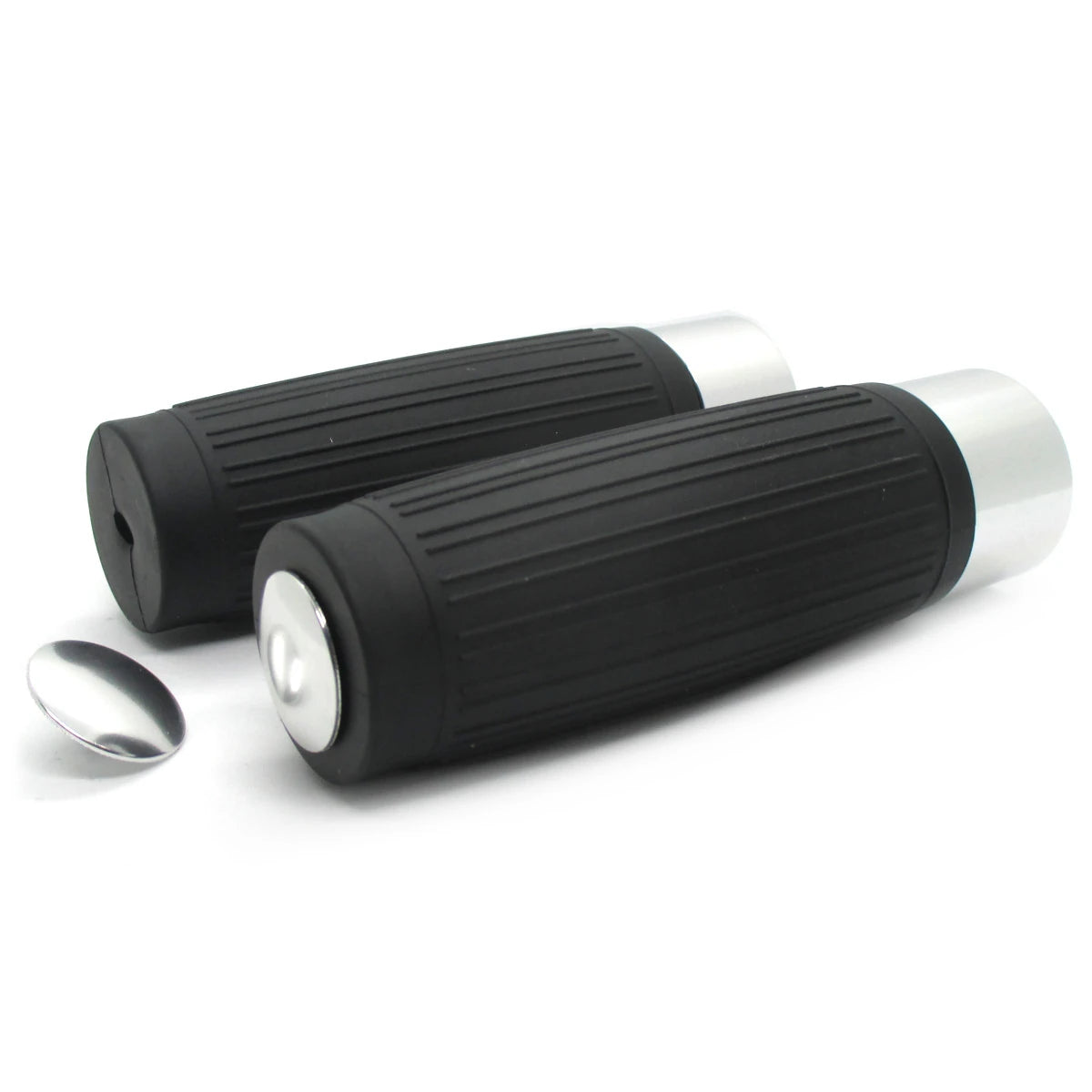 Lenkergriffe CUSTOM, Silber, 7/8 Zoll (22,2 mm), 125 mm, Gummi, Alu