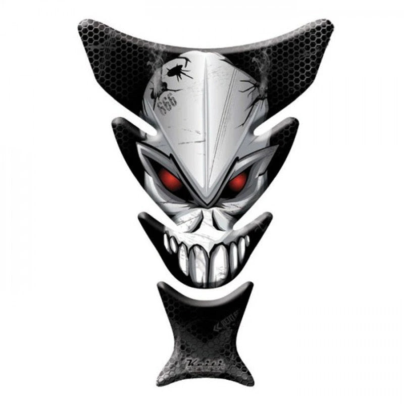Tankpad Keiti KT-7000, Grau, Skull, 2-teilig, HxB 21,5x15/5,7 cm