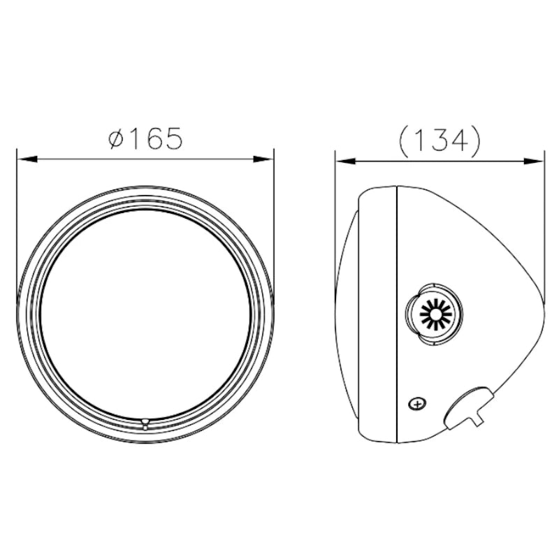 LED-Scheinwerfer PEARL, chrom, 5 3/4 Zoll, seitliche Befestigung