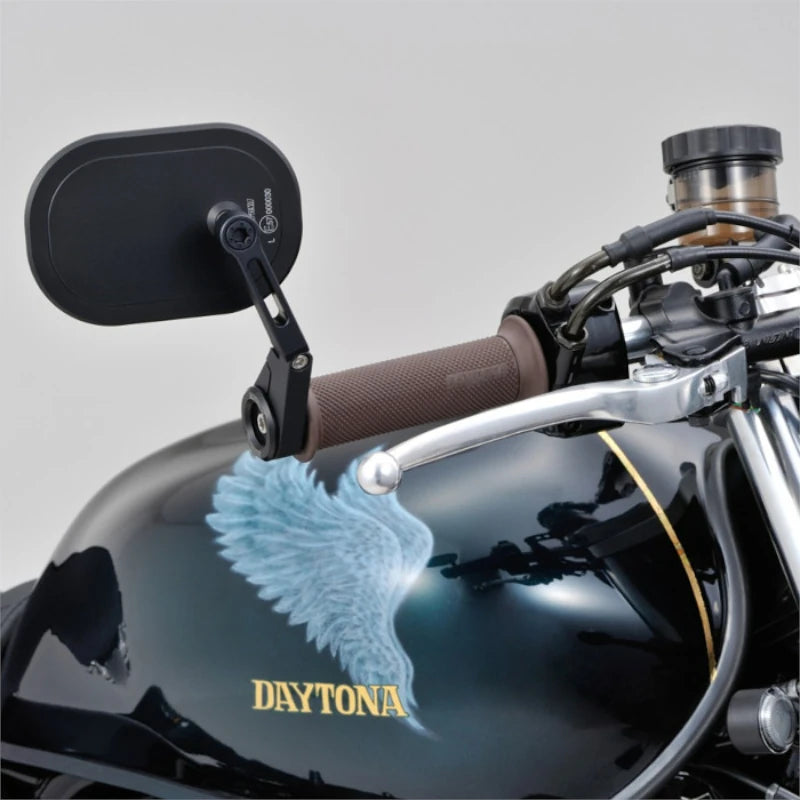 Lenkerendenspiegel Daytona D-Mirror 16, Schwarz, E-geprüft, Ø 22-30 mm