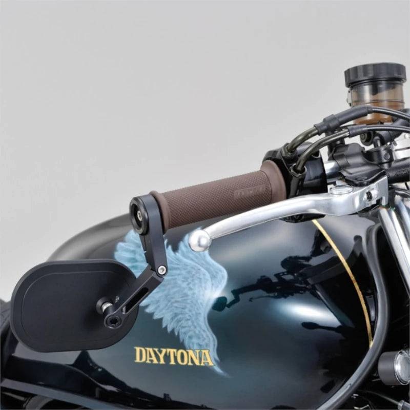 Lenkerendenspiegel Daytona D-Mirror 16, Schwarz, E-geprüft, Ø 22-30 mm