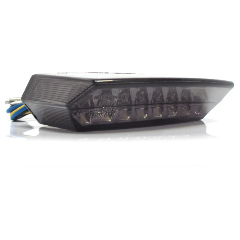 LED-Rücklicht Teramo schwarz, Getönt, 110x27 mm, mit KZL, E-geprüft, 12V/1,1W
